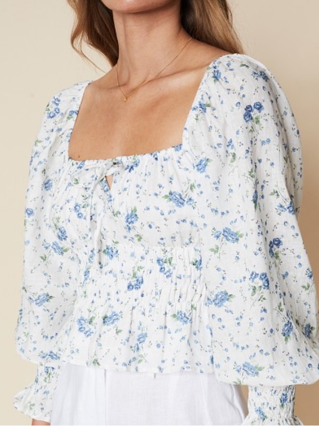 Faithfull The Brand Gillian Linen Top